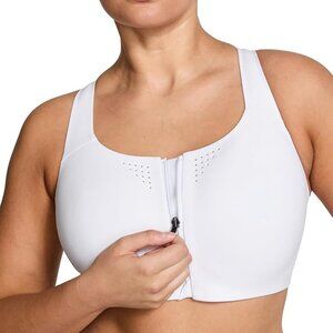 NWT Victoria's Secret Women's VSX Featherweight Max Front Close Sports Bra White